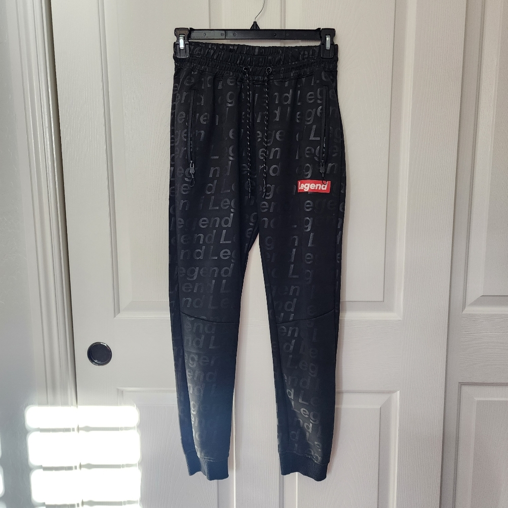 Encrypted, men's small sweatpants, black